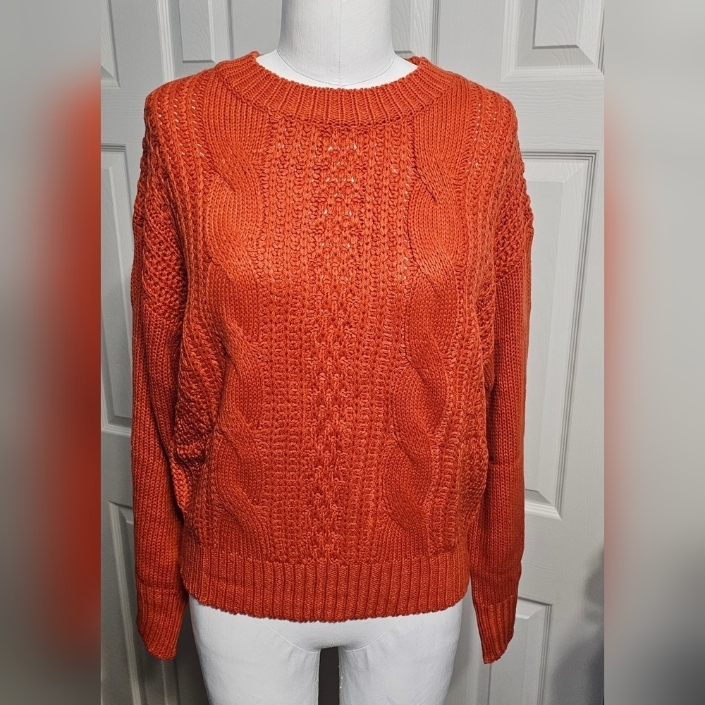 New Casual Crew Neck Cable Knit Academia Pullover Sweater Sz Small - Picture 4 of 6